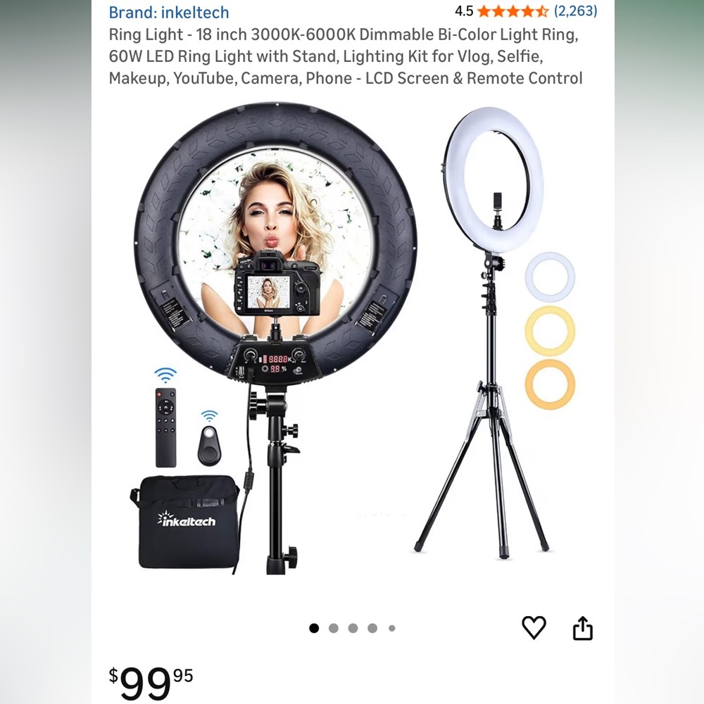 Inkeltech LED Ring Light with Stand BRAND NEW